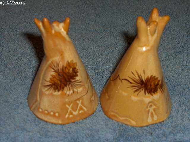 Tepee shakers glazed desert gold decorated